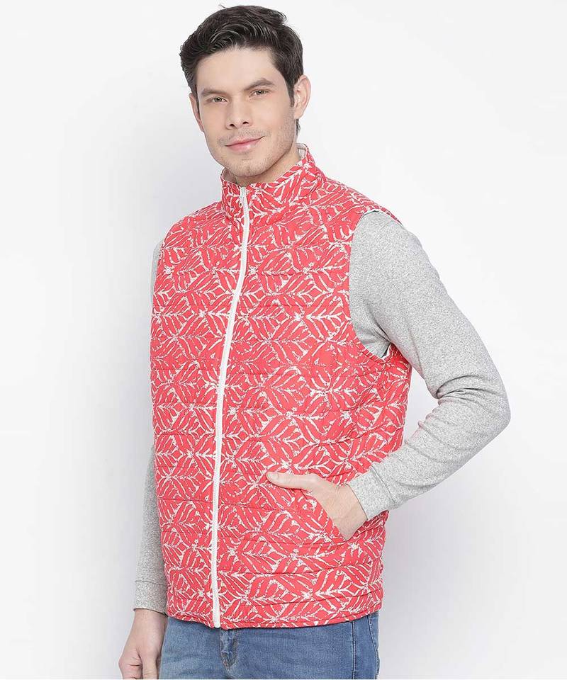 Super cool red color Reversible Quilted men Jacket