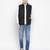 Vibrant black printed mezz  Reversible Quilted men Jacket
