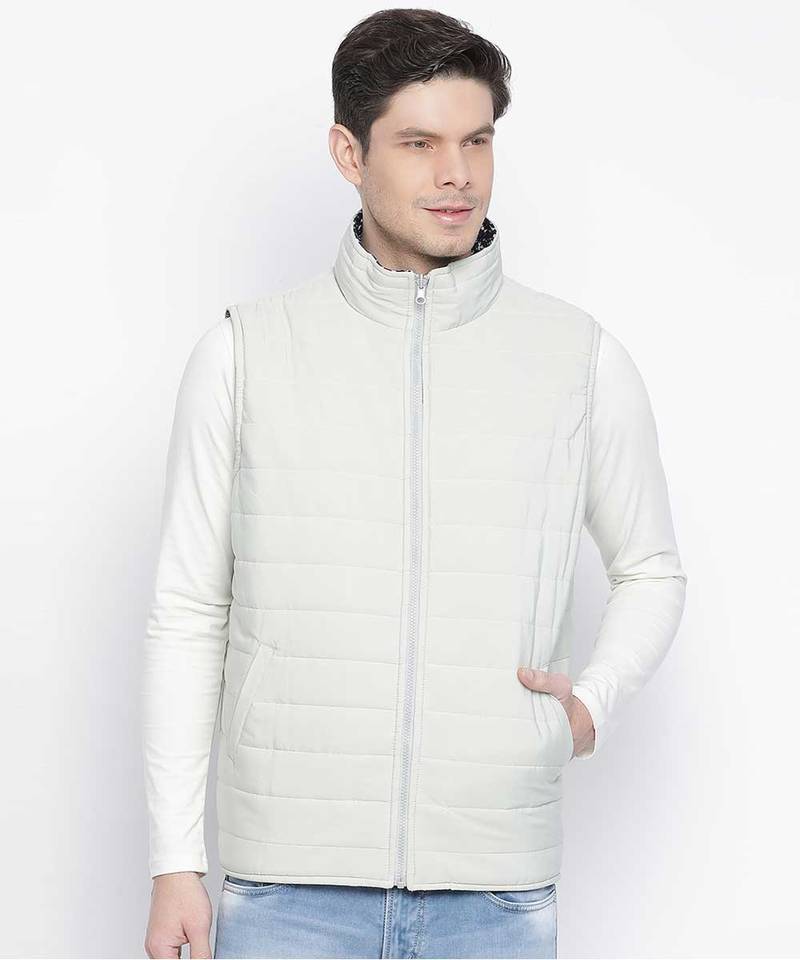 Funky blue printed Reversible Quilted men Jacket