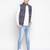 Funky blue printed Reversible Quilted men Jacket