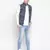 Funky blue printed Reversible Quilted men Jacket