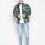 Setllar tropical print green color Reversible Quilted men Jacket
