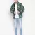 Setllar tropical print green color Reversible Quilted men Jacket