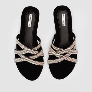 Purely Lush Black Stones Comfy Classic Flats  for Women 1