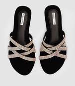 Purely Lush Black Stones Comfy Classic Flats  for Women