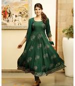 Pheeta Olive Green Block Print with Dotted Dupatta