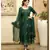 Pheeta Olive Green Block Print with Dotted Dupatta