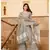 Pheeta Light Grey Floral Hand Block Printed Set with Flared Pants and Dupatta