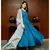 Pheeta Sapphire Blue Solid Suit Set with Block Print Dupatta