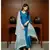 Pheeta Sapphire Blue Solid Suit Set with Block Print Dupatta
