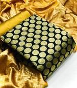  Black Banarasi silk Unstitched dress material