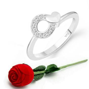 Ring with Scented Velvet Rose Ring Box for women  [VFJ1584SCENT ROSE16 ] 1