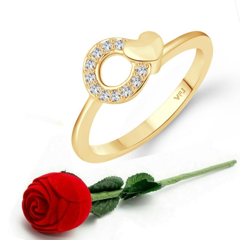Ring with Scented Velvet Rose Ring Box for women  [VFJ1584SCENT ROSEG10 ]