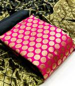  Pink Banarasi silk Unstitched dress material