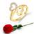 Modish Double Heart (CZ) Gold Plated  Ring with Scented Velvet Rose Ring Box for women  [VFJ1587SCENT ROSEG14 ]