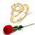 Loveble Heart (CZ) Gold Plated Ring with Scented Velvet Rose Ring Box for women  [VFJ1589SCENT ROSEG12 ]