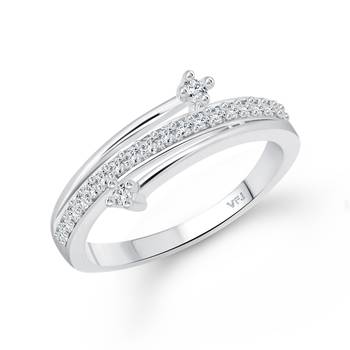 Beauty Craft (CZ) Rhodium  Ring with Scented Velvet Rose Ring Box for women  [VFJ1592SCENT ROSE14 ] 2