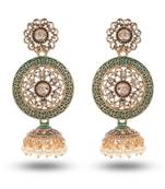 Green Meenakari Jhumka Zircon Zinc Jhumki Earring