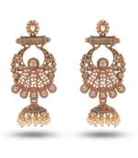 Beige Meenakari Jhumka Zircon Zinc Jhumki Earring