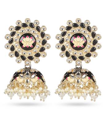 Beautiful Meenakari Floral Jhumka Earrings 1