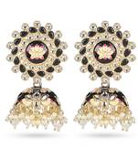 Beautiful Meenakari Floral Jhumka Earrings