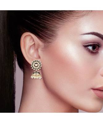 Beautiful Meenakari Floral Jhumka Earrings 3