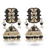 Beautiful Black Meenakari Jhumka Earrings