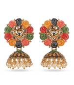 Traditional Indian Design Multicolor Floral Jhumka Earrings