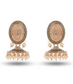 Seevee Fashion Cream Jhumka/Jhumki Zircon Zinc Jhumki Earring