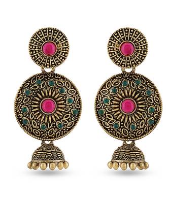 Traditional Indian Design Round Shape Jhumka Earrings 1
