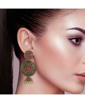 Traditional Indian Design Round Shape Jhumka Earrings 3