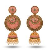 Traditional Pink Long Jhumki/Jhumka Earrings