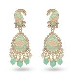Antique Design Aquamarin meenakari long Earrings