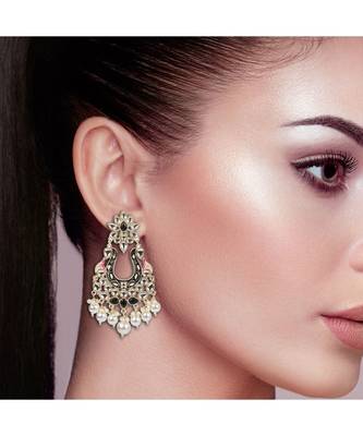 Traditional Chandbali Long Earrings Alloy Zinc Chandbali Earring 3
