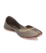 Sringam Women Grey Handcrafted Mojaris