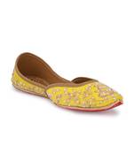 Sringam Women Yellow Embroidered Handcrafted Mojaris