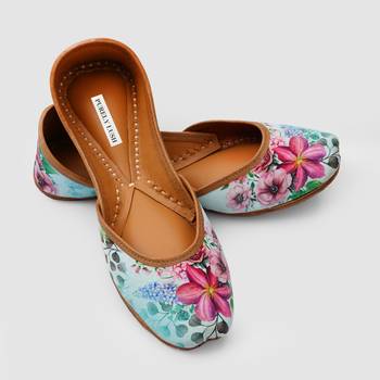 Light Blue Floral Digital Print Jutti  4
