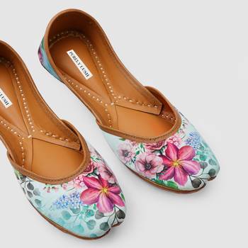 Light Blue Floral Digital Print Jutti  5