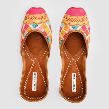 Pink Multicolor Festive Mojari 1