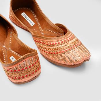 Peach Embroidered Jaipuri Mojari 4