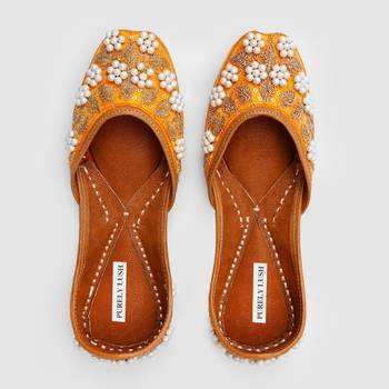 Yellow Pearl Embroidered Jutti 1