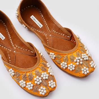 Yellow Pearl Embroidered Jutti 2