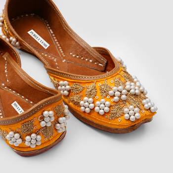 Yellow Pearl Embroidered Jutti 3