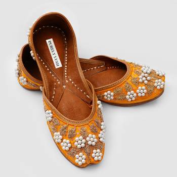 Yellow Pearl Embroidered Jutti 4