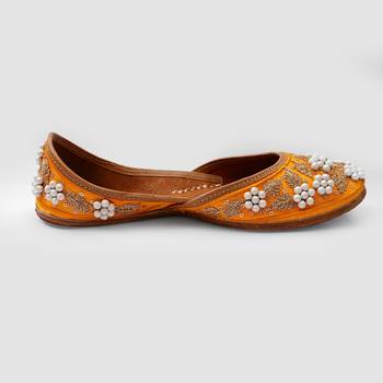 Yellow Pearl Embroidered Jutti 5