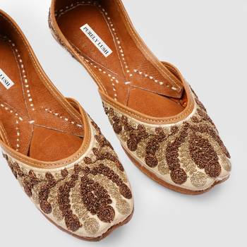 Black Gold Embroidered Jaipuri Women Belly 3