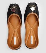 Black Mirror Rustic Embellished Hello Beautiful Jutti