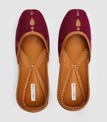 Deep Wine Gold Printed Jutti