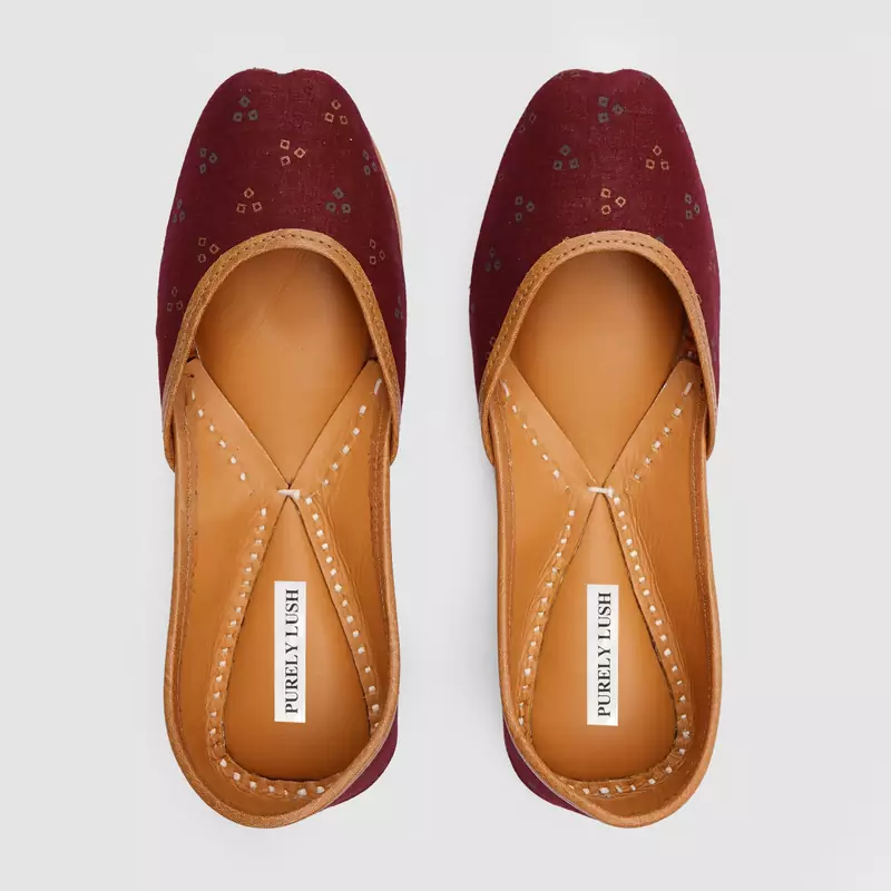 Rajasthani Maroon Printed Jutti