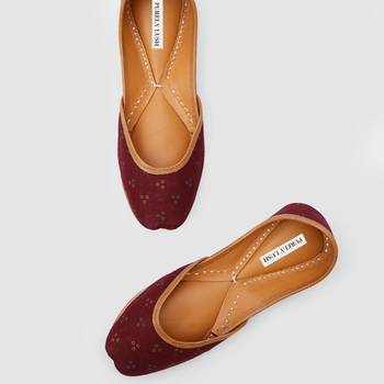 Rajasthani Maroon Printed Jutti 5